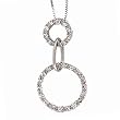 14k White Gold & Diamond Triple-Circle Pendant Necklace- 18" (0.20ctw)