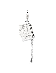 Sterling Silver Enameled Eyeshadow Compact with Lobster Clasp Charm