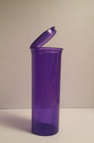 10 Plastic Prescription Vials with Squeeze Top Caps 30 or 60 DRAM RX Medicine Containers in Different Colors Transparent Green, Red, Blue, Pink, Clear, Black, Yellow, Orange, Amber, Violet (Purple) (60 Dram)