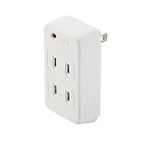 iBUFFALO OAタップ 2ピン3個口 雷サージ付 トラッキング防止 ホワイト BSTAD02WH