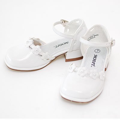 Little Girls Dress Shoes WHITE Special Occasion MODIT Girl 7-2 Inexpensive Flowergirl Gowns
