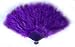 Large Royal Purple Feather Hand Fan for Halloween, Party and costume