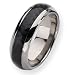 Titanium Carbon Fiber 8mm Polished Band Ring - Size 7