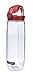 Nalgene Tritan On The Fly Water Bottle, Clear w/ Red/White Set of 2, 24Oz