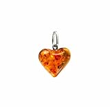 Baltic Amber Valentines Day Lonely Small Heart Pendant Flat Back 16x15mm