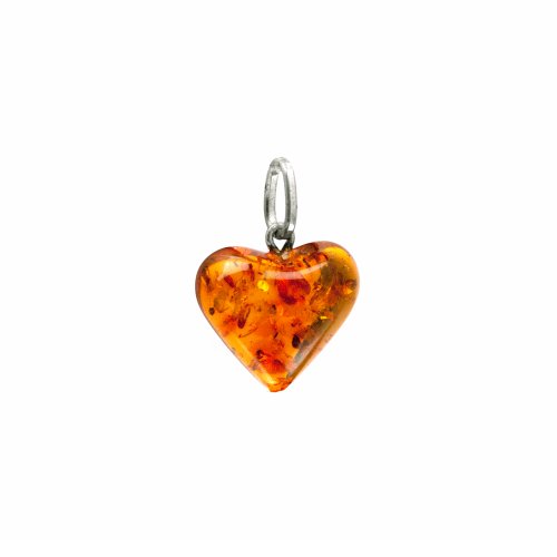 Baltic Amber Valentines Day Lonely Small Heart Pendant Flat Back 16x15mm