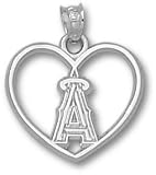 Anaheim Angels Sterling Silver A Heart Pendant