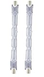 2 x Energy saving 300w equivalent R7s Linear Halogen floodlight J118 security light bulb 118mm length Eveready brand
