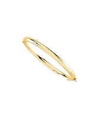 Hinged Polished Bangle Bracelet - 4mm 14K Yellow Gold