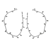 Silver Peridot Gemstone Ankle Chains Pair 10 inches