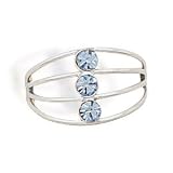 Open Wire Design Toe Ring with Blue Crystals