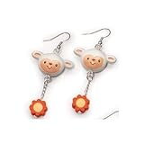 Charming Egg-Cessories Pierced Earrings - Lambs and Flowers