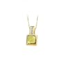 14K Yellow Gold 0.06 ct. Diamond and Peridot Cabochon Pendant with Chain