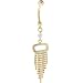 Jewelry : Solid 14KT Yellow Gold CZ Gem FANCY CHAIN Dangle Belly Ring