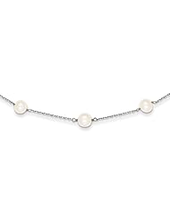 14K White Gold White Cultured Pearl Necklace