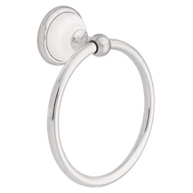  Franklin Brass 126882 Bellini Towel Ring, Polished Chrome And White