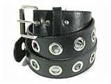 MENS/WOMENS BLACK ONE METAL ROW PUNK LEATHER BELTS