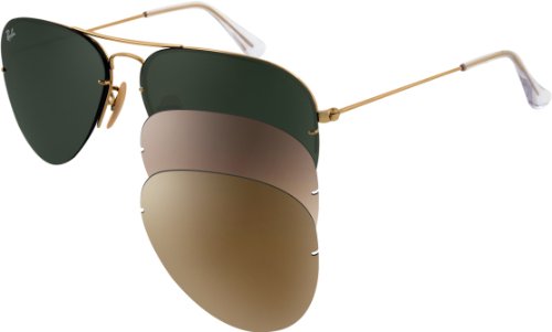 Ray Ban Aviator Flip Out Tech RB3460 001 71 Arista Greygreen Brown Gradient Pink Polarized Brown 59mm product image