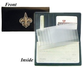 New Orleans Saints Embroidered Leather Checkbook Cover