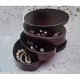 Park Avenue Oval 3 swivel Drawer Dark Mahogony Jewellery Box