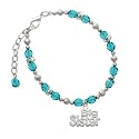 Silver "Big Sister" Teal Czech Glass Beaded Charm Bracelet [Jewelry]