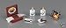 Reutter Porcelain Miniature Tobacco Set with Pipe Rack