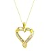 0.10 Ct. Diamond & 14 Karat Yellow Gold Heart Pendant With 18 Inch Rope Chain