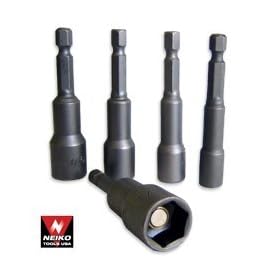 Pro-Grade 5-Piece Hex-Shank Magnetic Power Nut Setters - SAE