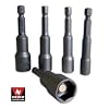 Pro-Grade 5-Piece Hex-Shank Magnetic Power Nut Setters - SAE