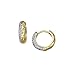 Gold Filled Hammered Huggie CZ Hoop Earrings. GIFT title=