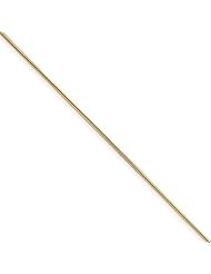 14k Yellow Gold 9in .80mm Round Snake Anklet Chain. Metal Wt- 1.58g