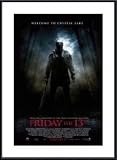 Friday the 13th by unknown 24.00X36.00 Framed with Black Metal Frame