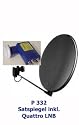 P332 Satspiegel 80 cm Stahl anthr. + Universal Quad LNB 0,2 dB