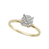 0.10 cttw Round Diamonds Engagement Ring in Yellow Gold Size 5 LIFETIME WARRANTY