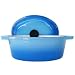 PaylessCookware Enamel Cast Iron Blue 2 Tone Oval Dutch Oven 4-qt