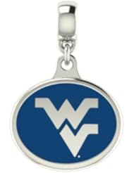 West Virginia Mountianeers Collegiate Drop Charm Fits Most European Style Bracelets Including, Chamilia, Zable, Troll and More. High Quality Charm in Stock for Immediate Shipping.
