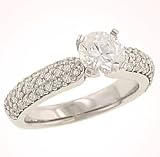 3 Row Pave Diamond Engagement Ring .51cttw (cz ctr)