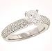 3 Row Pave Diamond Engagement Ring .51cttw (cz ctr)