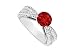 Ruby and Diamond Engagement Ring : 14K White Gold - 1.50 CT TGW