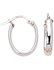 14k White Gold Oval Hoop Child/Baby Earrings