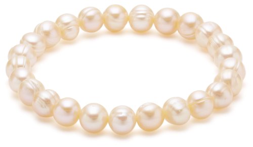 Valero Pearls Valero Classics Damen-Armband S&uuml;&szlig;wasser-Zuchtperlen apricot 19 cm 446655 Preisvergleich