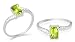 Jewelry : Radiant Cut Peridot Ring Sterling Silver Size 8