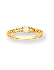 MadiK® Collection 14K Yellow Gold Genuine Opal Birthstone Baby Ring Size 3