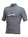 Xcel Men's 4-Way Stretch Short Sleeve Solid Color Rashguard with Sleeve Graphic