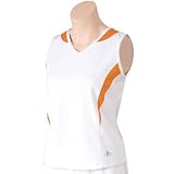 balle de Match Lisa-Marie Women's Tennis Top - White/Orange - W05301-WO6