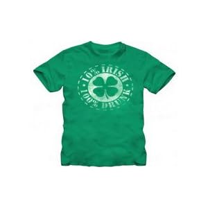 St. Patrick's Day 10% Irish 100% Drunk Distressed Green Adult T-shirt Tee