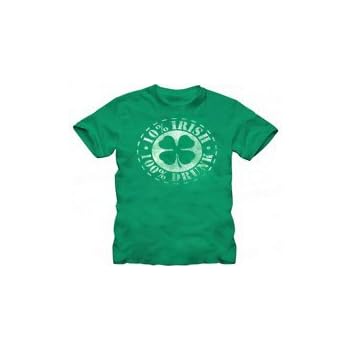 Set A Shopping Price Drop Alert For St. Patrick's Day 10% Irish 100% Drunk Distressed Green Adult T-shirt Tee