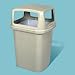 Rubbermaid Commercial 9173-88 45 Gallon Ranger Waste Container with 4 Openings, Square, 24-7/8" Width x 24-7/8" Depth x 41-1/2" Height, Beige