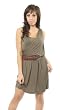 Fifth Culture Olive Belted Jersey Knit Draped Tank Dress