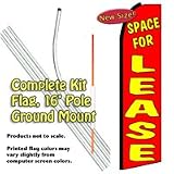 Space for Lease Feather Banner Flag Kit (Flag, Pole, & Ground Mt)